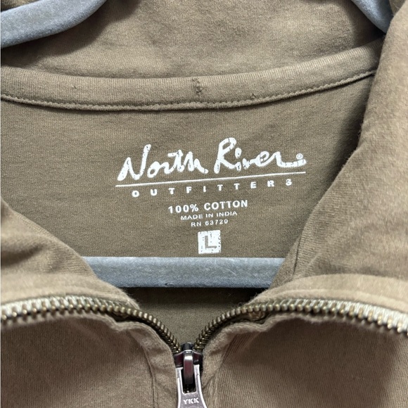 North River Outfitters 1/4 zip, olive color pullover Sz LG - Picture 3 of 3